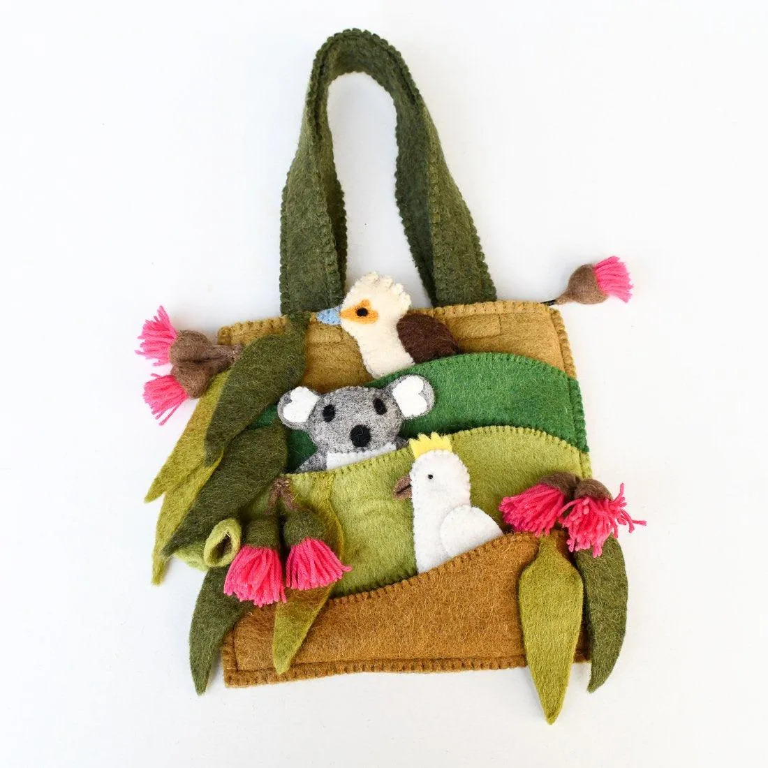 Tara Treasures Felt Australian Gumnut Playscape Bag Australian Animals