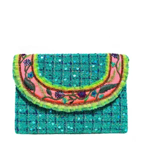 Teal Tweed Envelope