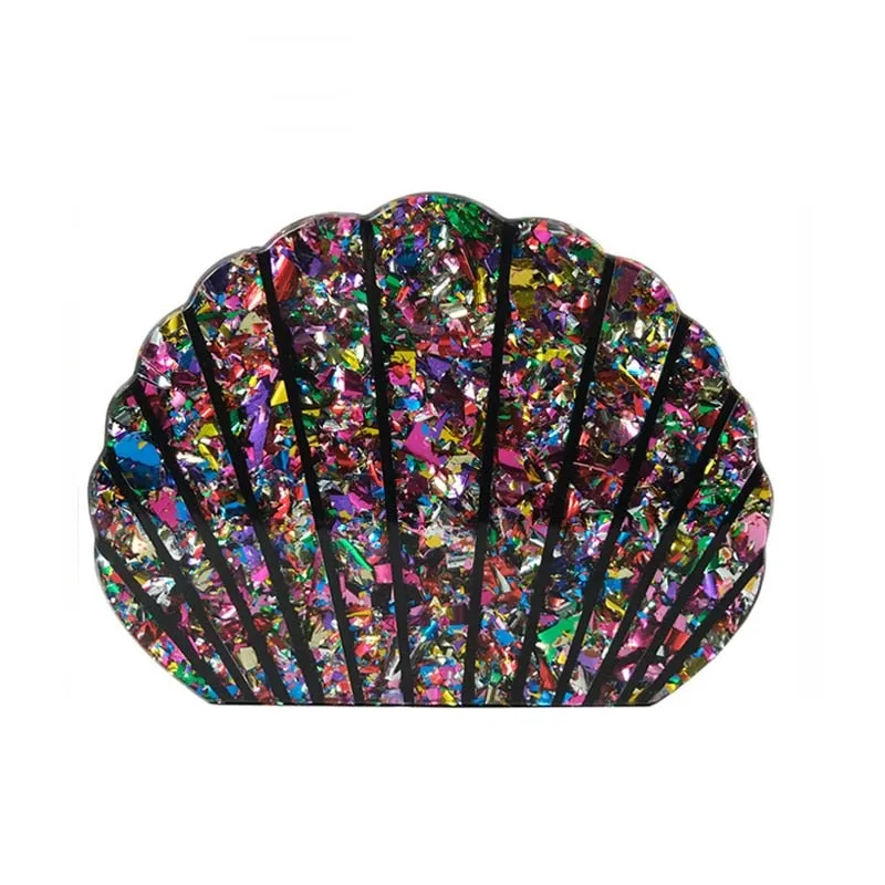 TEEK - Glam Shell Shape Clutch Purse