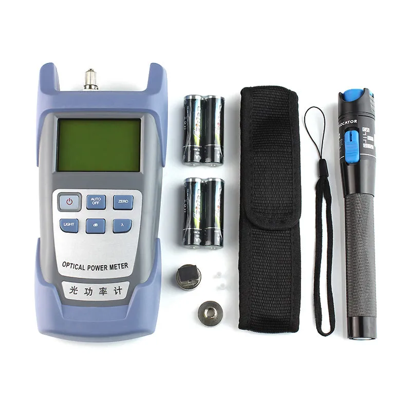 TEKCN 13 pcs Fiber Optic FTTH Tool Kit with Fiber Cleaver Power Meter 1mW 5km VFL Wire stripper