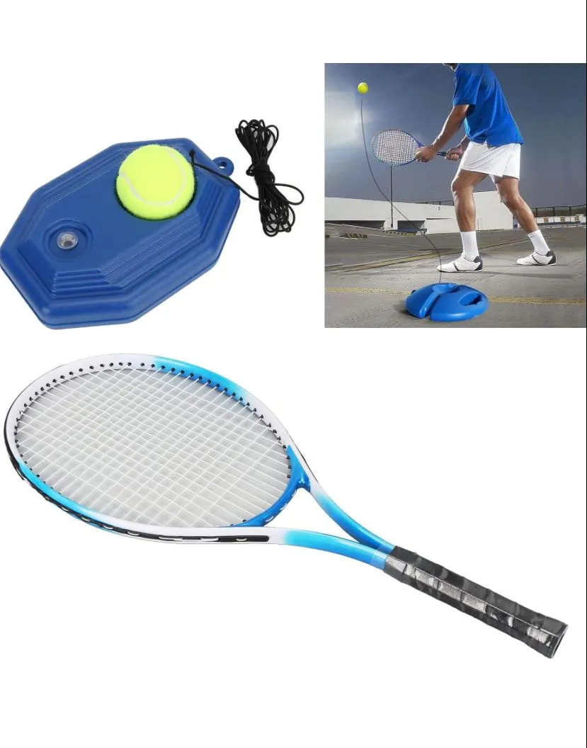 Tennis Practice Training Tool, Tennis Trainer Ease to Use Nylon Material for Yard for All Ages (2 Rackets 3 Balls)