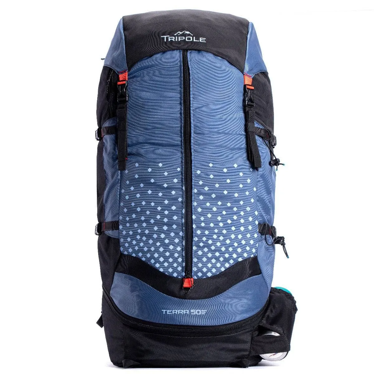 Terra Metal Frame Backpacking and Trekking Rucksack with Rain Cover - Blue - 50 Litres