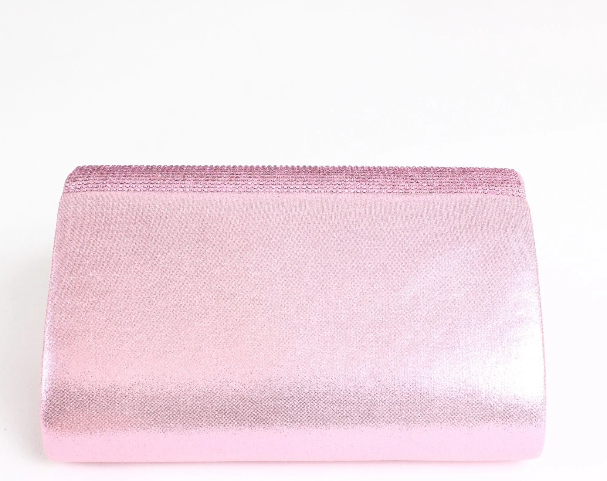 TG10033 Rounded Back Rhinestone Flap Clutch