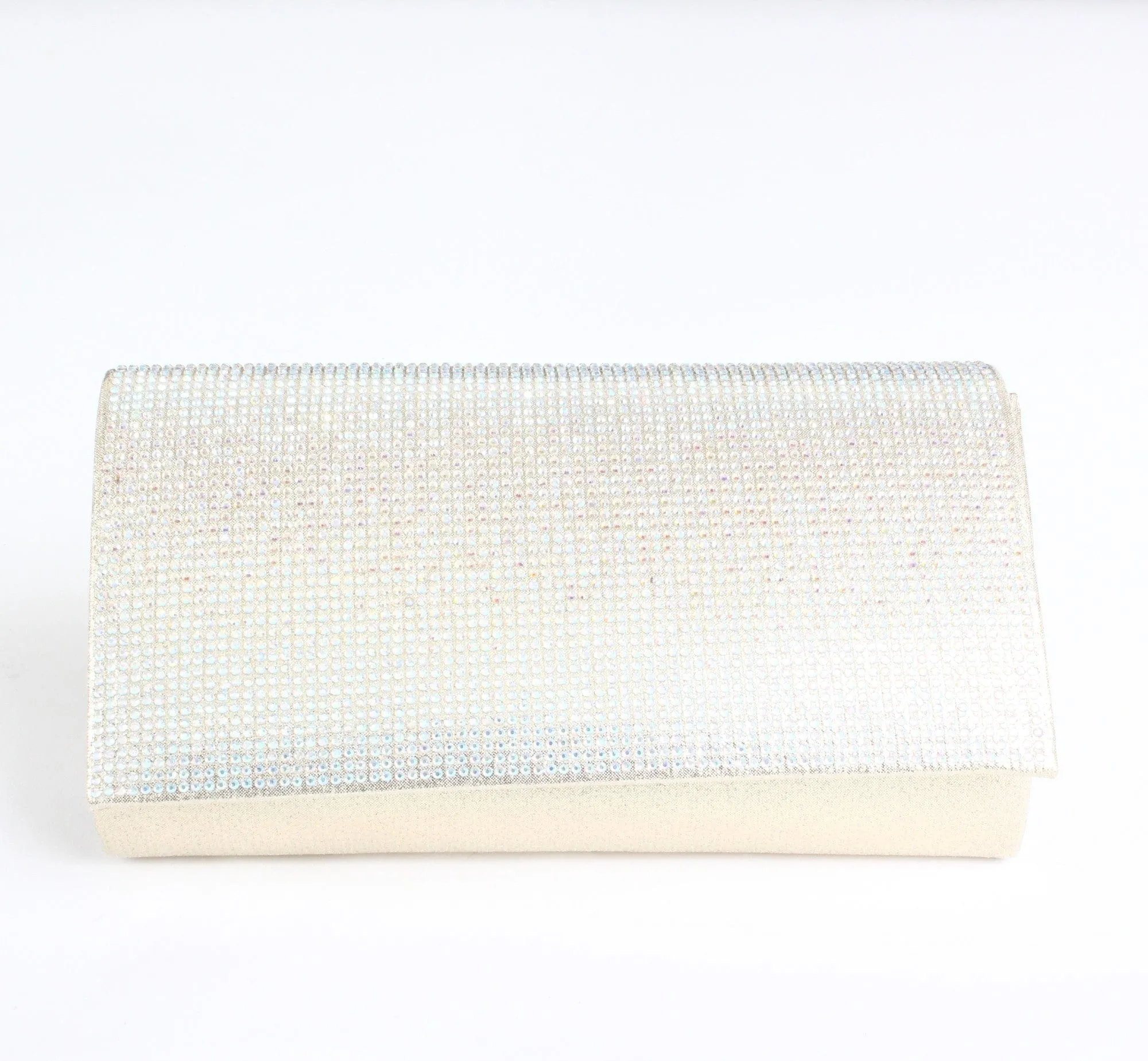 TG10033 Rounded Back Rhinestone Flap Clutch