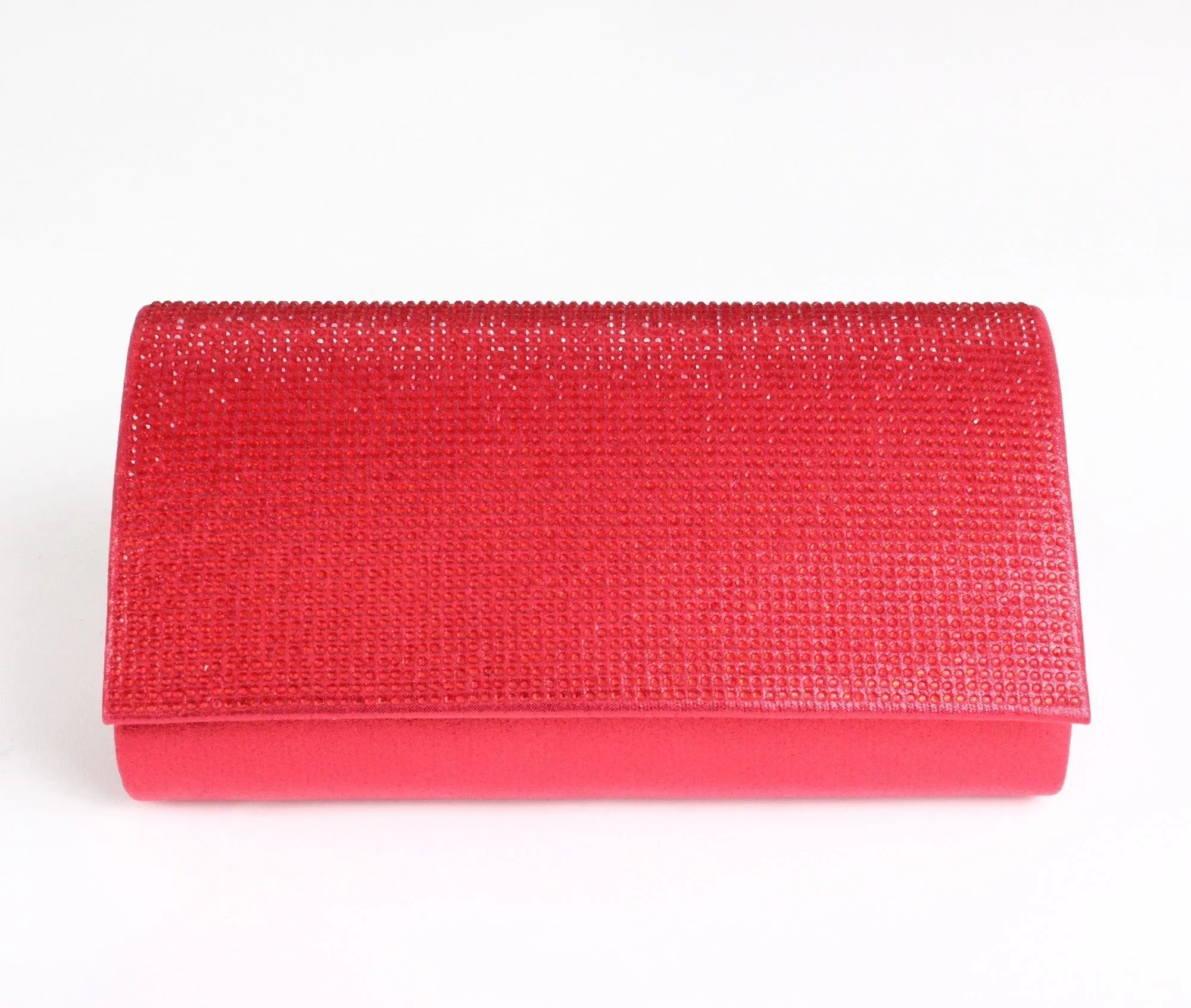 TG10033 Rounded Back Rhinestone Flap Clutch