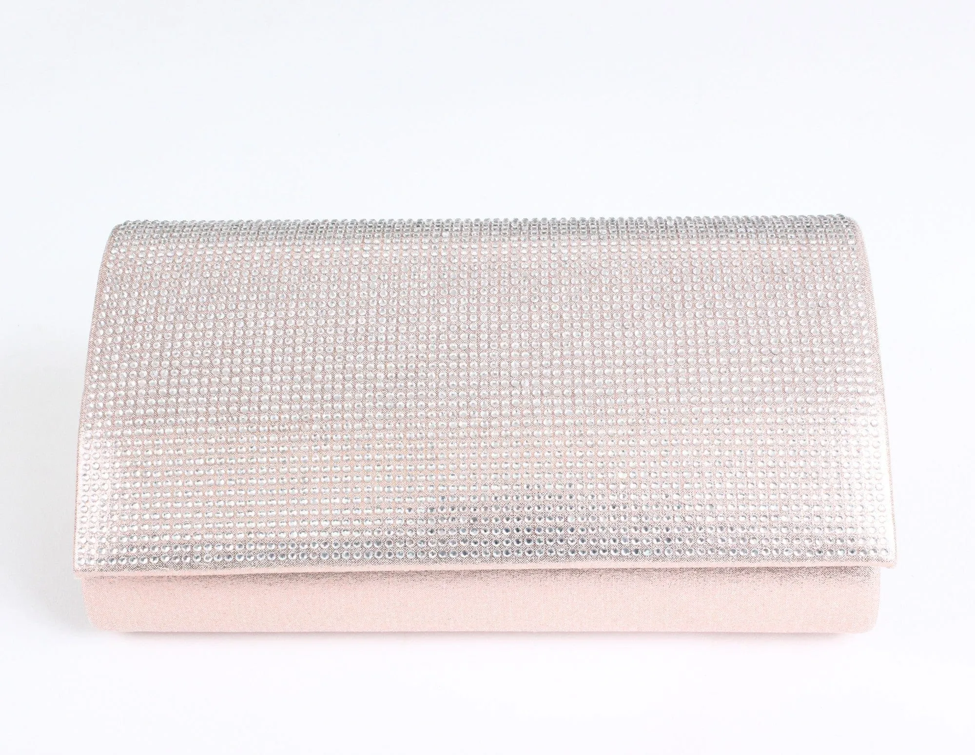 TG10033 Rounded Back Rhinestone Flap Clutch