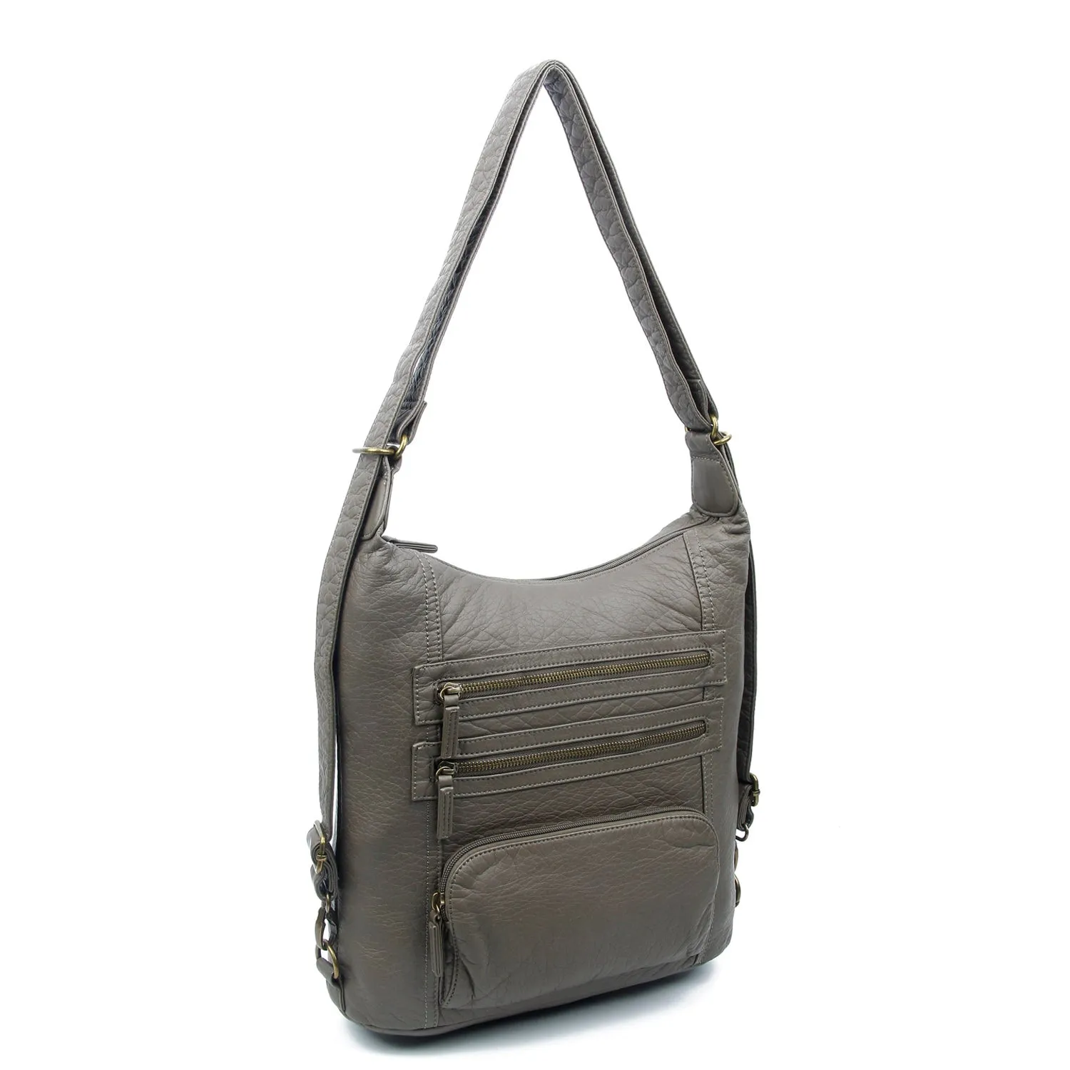 The Lisa Convertible Backpack Crossbody - Dark Grey