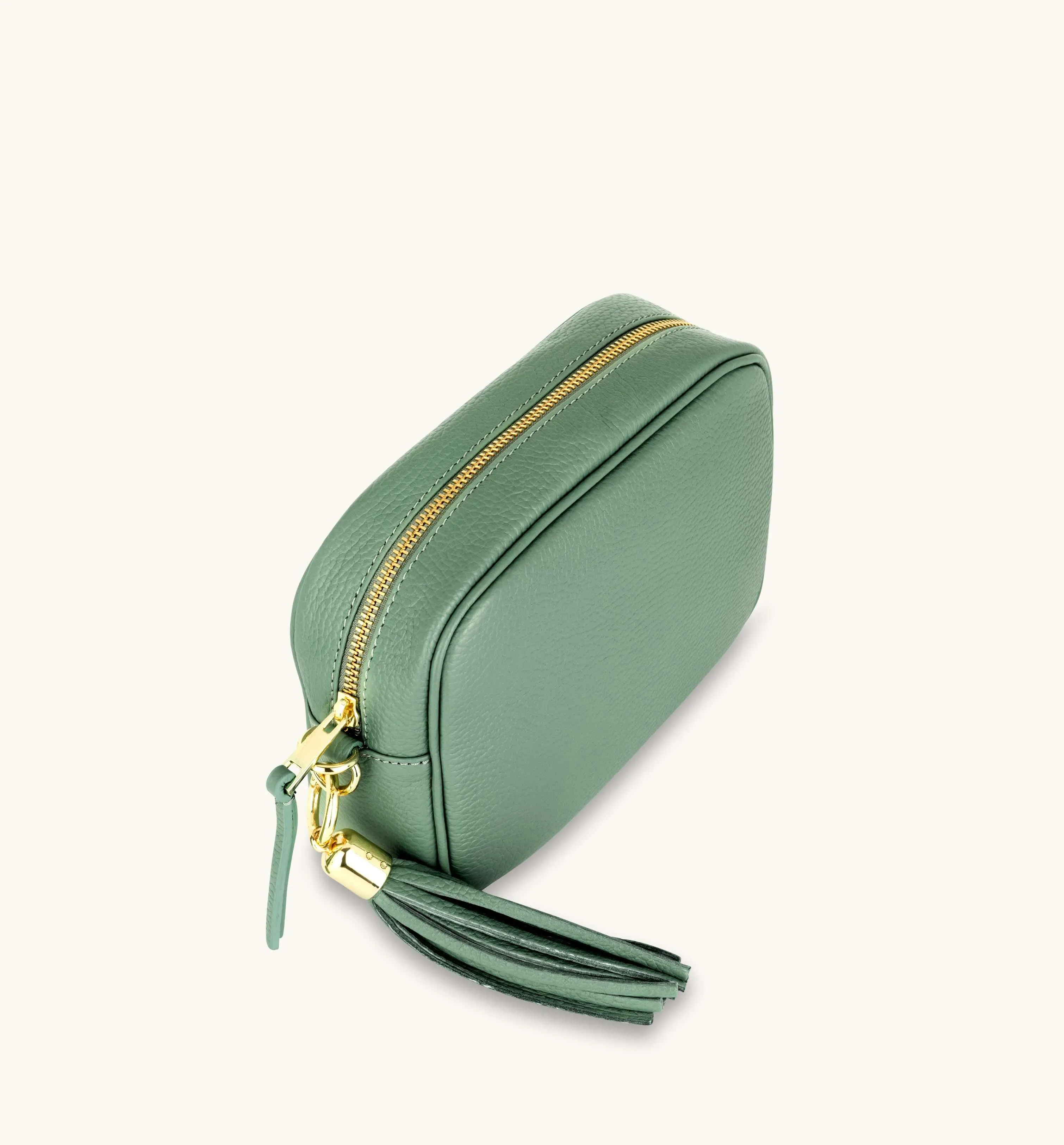 The Tassel Pistachio Leather Crossbody Bag