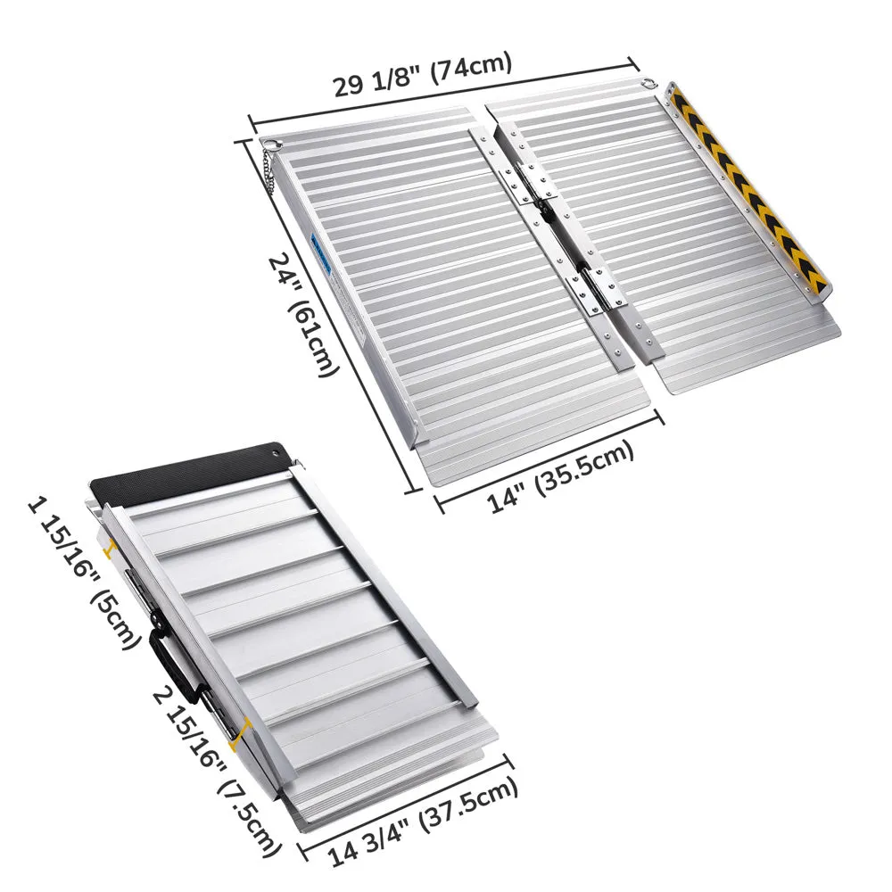 TheLAShop 2'x29" Aluminum Ramp Single-Fold 600lb Capacity