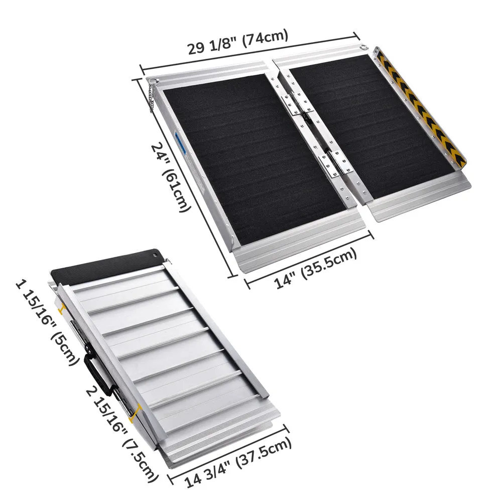 TheLAShop 2'x29" Aluminum Ramp w/ Non-Skid Surface 600lb Capacity