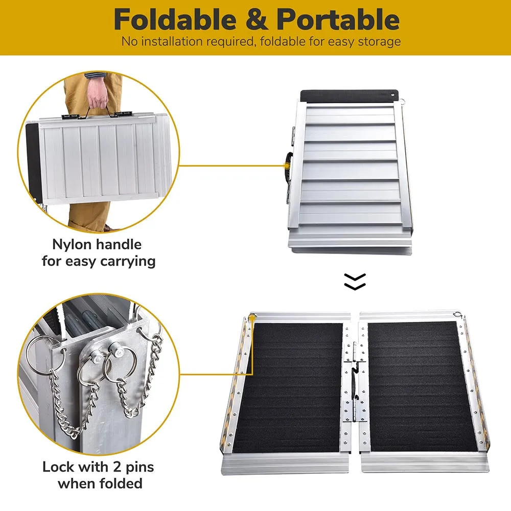 TheLAShop 2'x29" Aluminum Ramp w/ Non-Skid Surface 600lb Capacity