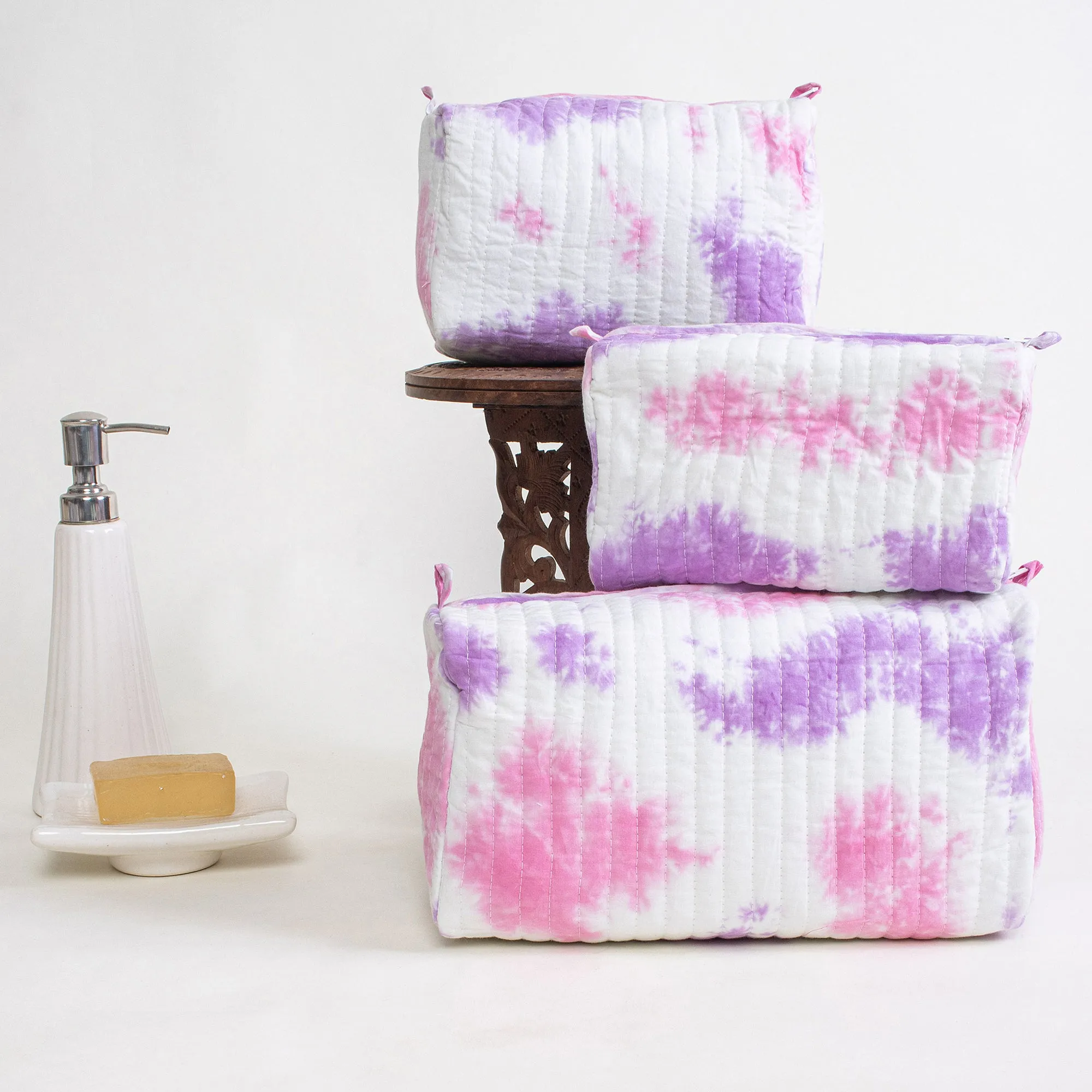 Tie Dye Women Travel Toiletry Bag Organizer Packing Cubes Lightweight