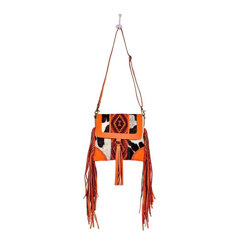 Tonga Ridge Canvas & Hairon Bag In Orange