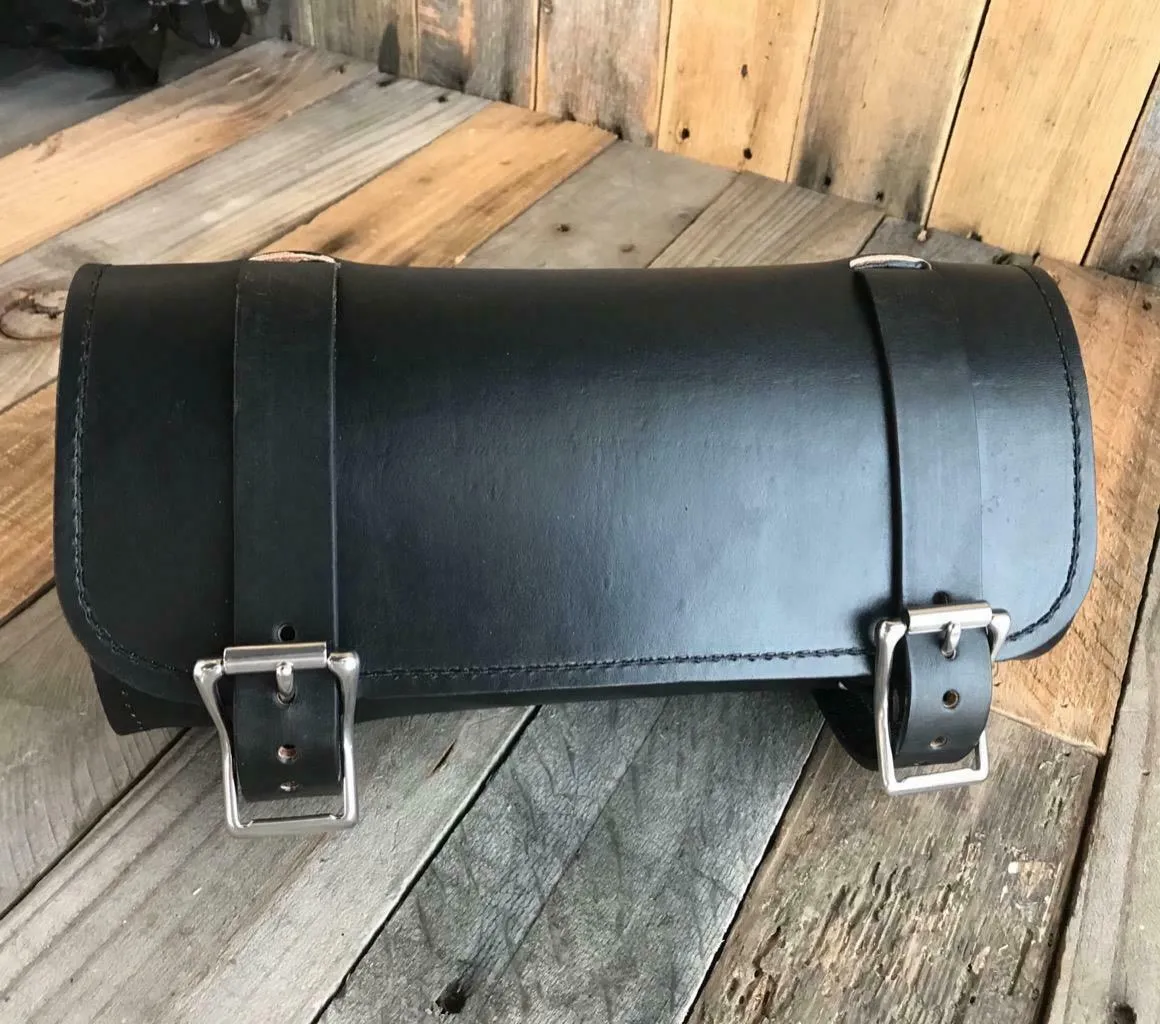 Tool Roll Harley Sportster Softail Chopper Bobber Indian Dyna  Blk Leather MRC