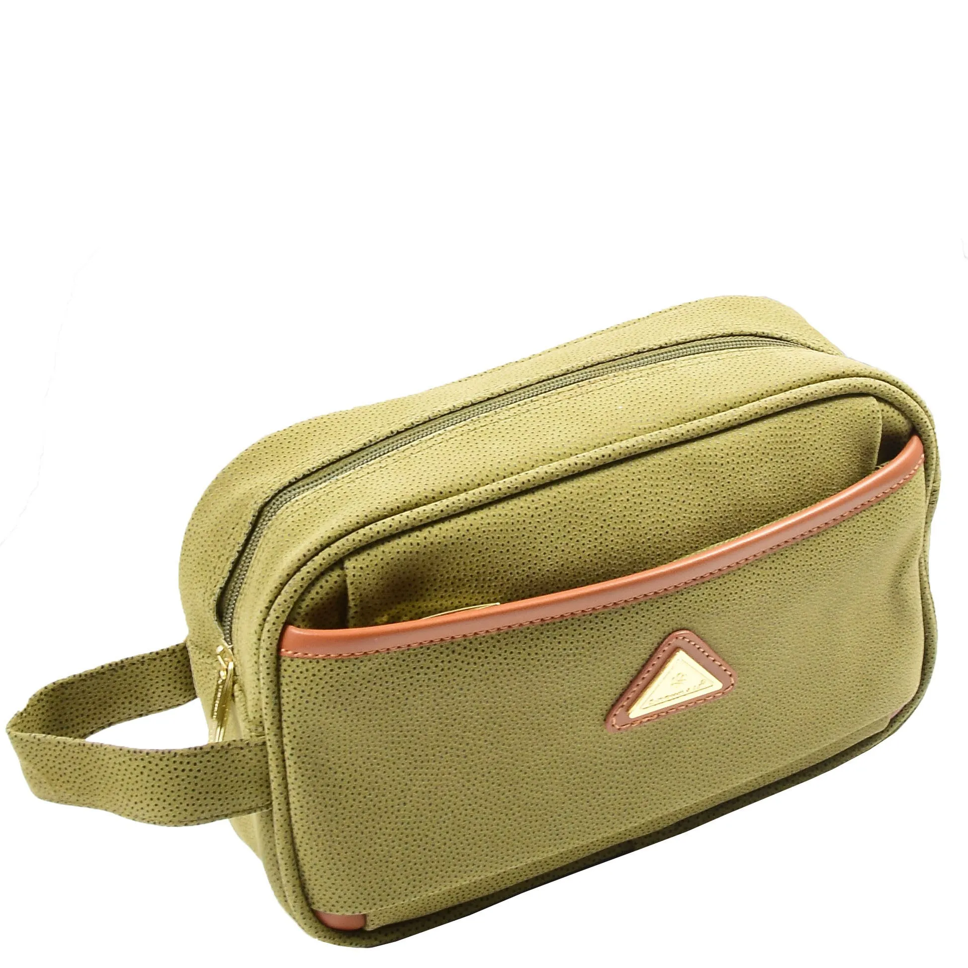 Travel Wash Bag Faux Leather Toiletry Bags A282 Green