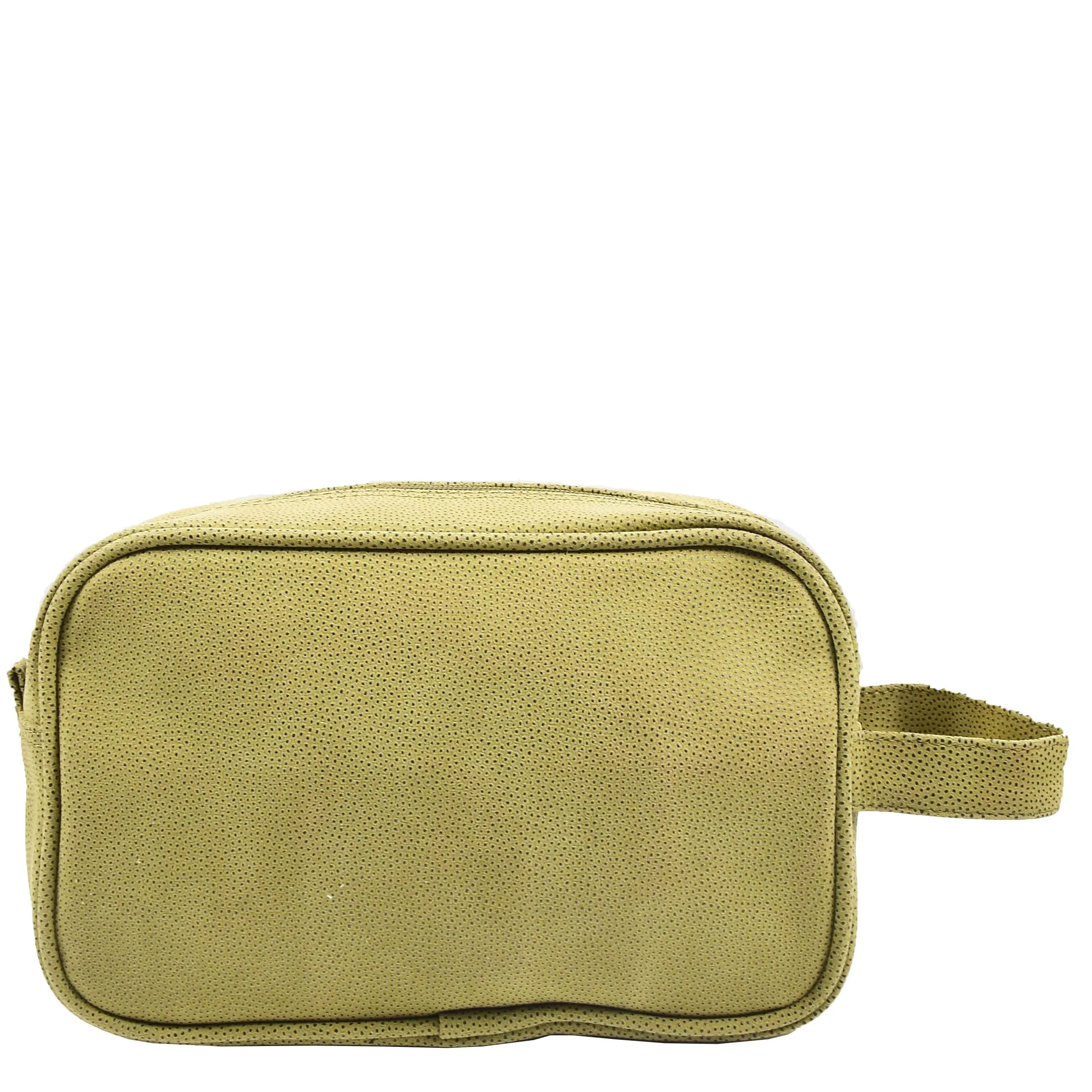 Travel Wash Bag Faux Leather Toiletry Bags A282 Green