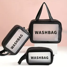 TravelFriendly Waterproof PVC Cosmetic Bag with Large Capacity