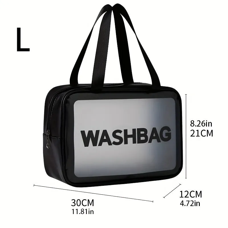 TravelFriendly Waterproof PVC Cosmetic Bag with Large Capacity