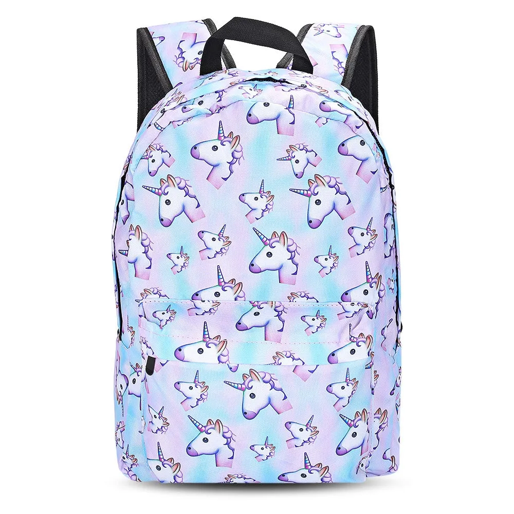 Traveling Girls 3D Unicorn Print Backpack Zipper School Bag