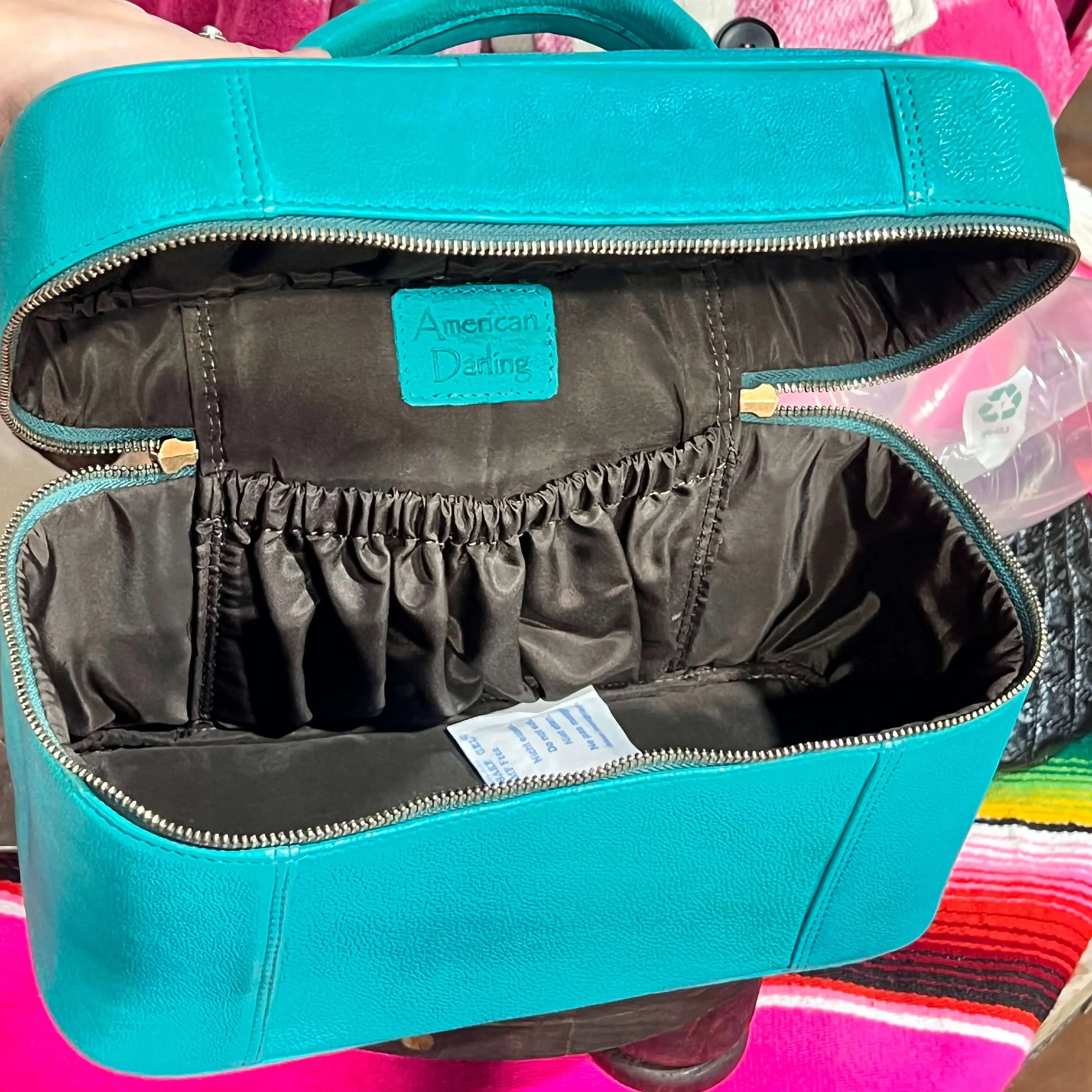 Turquoise Toiletry/ Jewelry Travel Bag