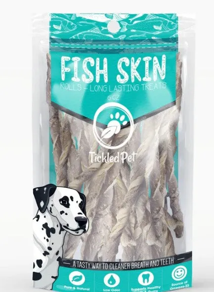 Twisted Rolled Cod Skin PET CANDY **Dehydrated Treat**