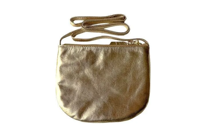 U pouch - long strap - metallic gold