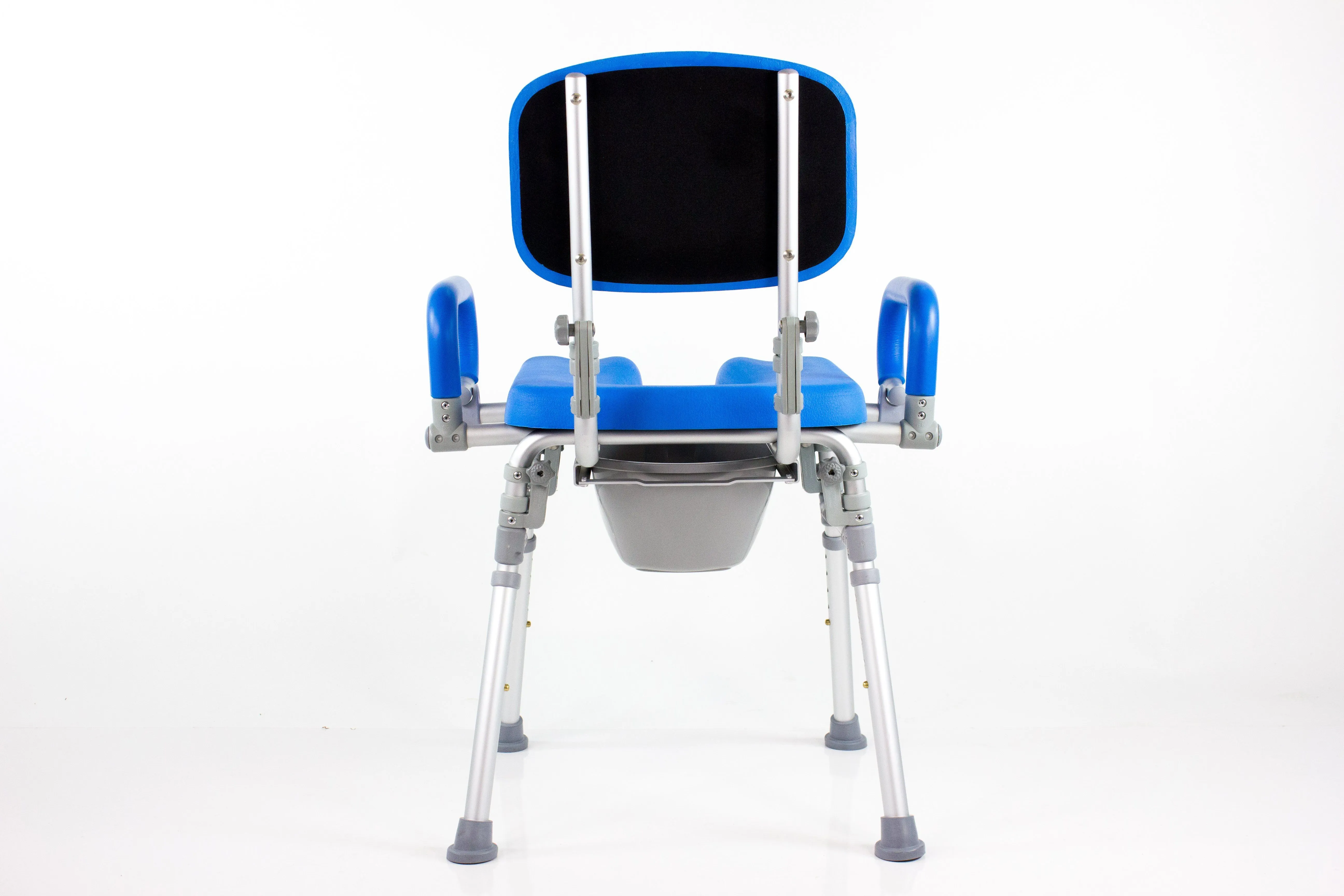 UltraCommode Voted #1 Most Comfortable Bedside Commode Chair - Soft, Warm, Padded and Foldable. XL Seat with 100% Open Front, Padded Pivoting Armrests, Adjustable Height. FREE Commode Pail