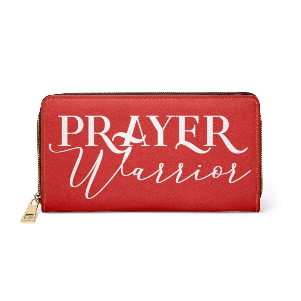 Uniquely You Womens Wallet - Zip Purse / Red & White Prayer Warrior