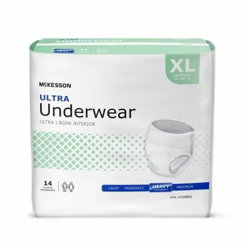 Unisex Adult Absorbent Underwear McKesson Ultra Pull On with Tear Away Seams X-Large Disposable Heav Count of 1 By McKesson