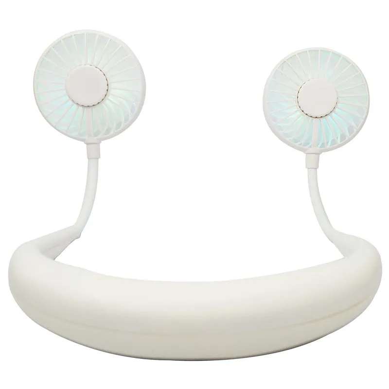 USB Fan leafless luminous sports neck Fan USB portable mini handheld small desktop folding fan