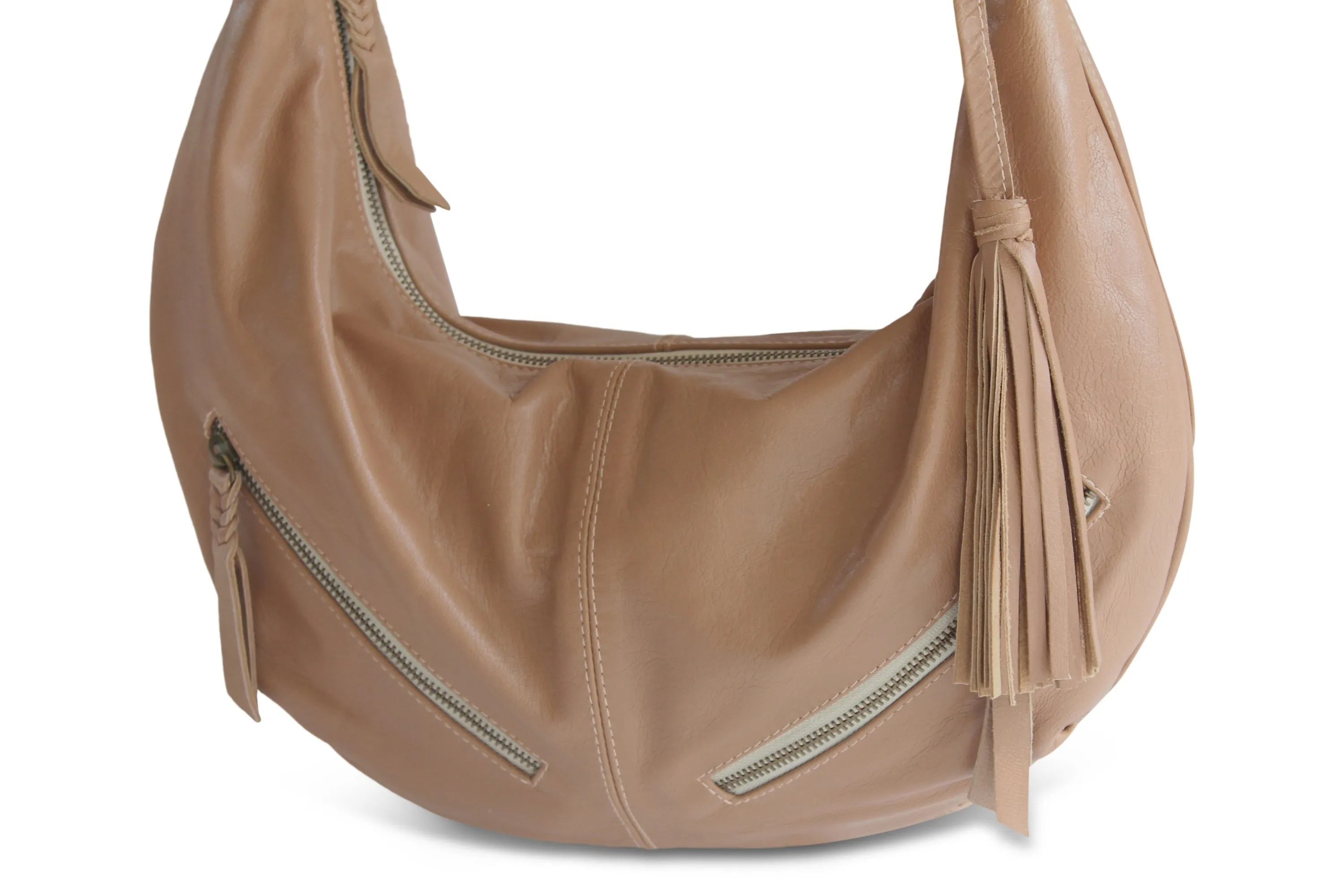 VANESSA LEATHER HANDBAG IN NUDE