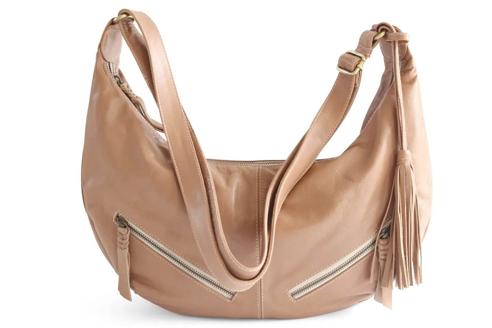 VANESSA LEATHER HANDBAG IN NUDE