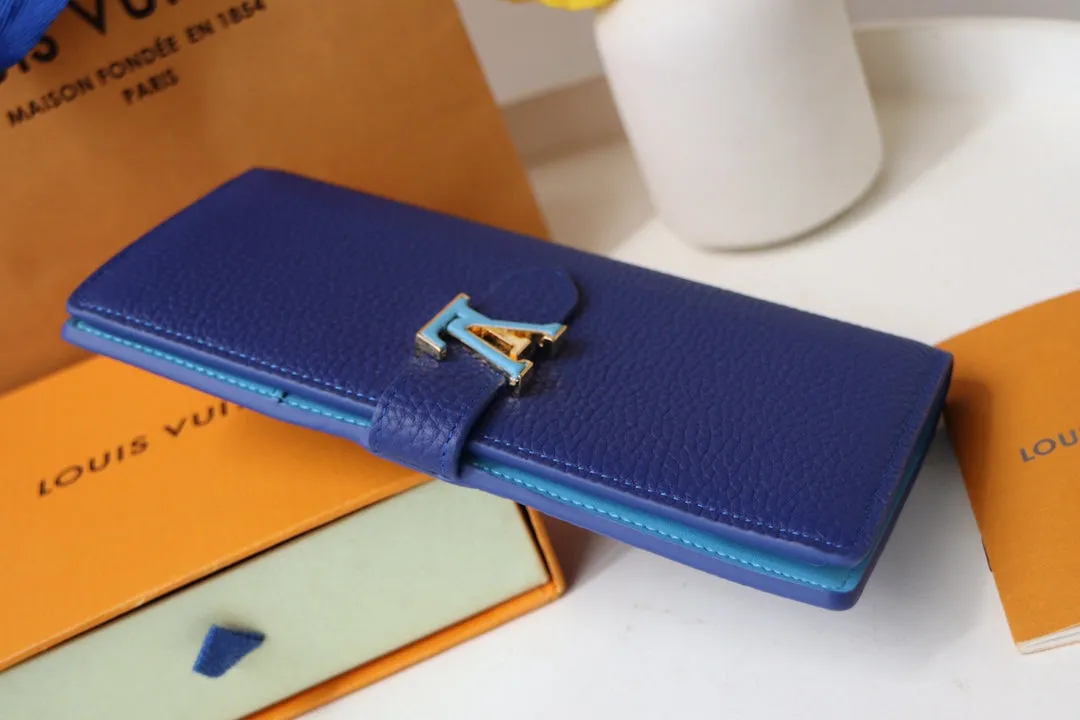 VERTICAL WALLET CAPUCINES BLUE