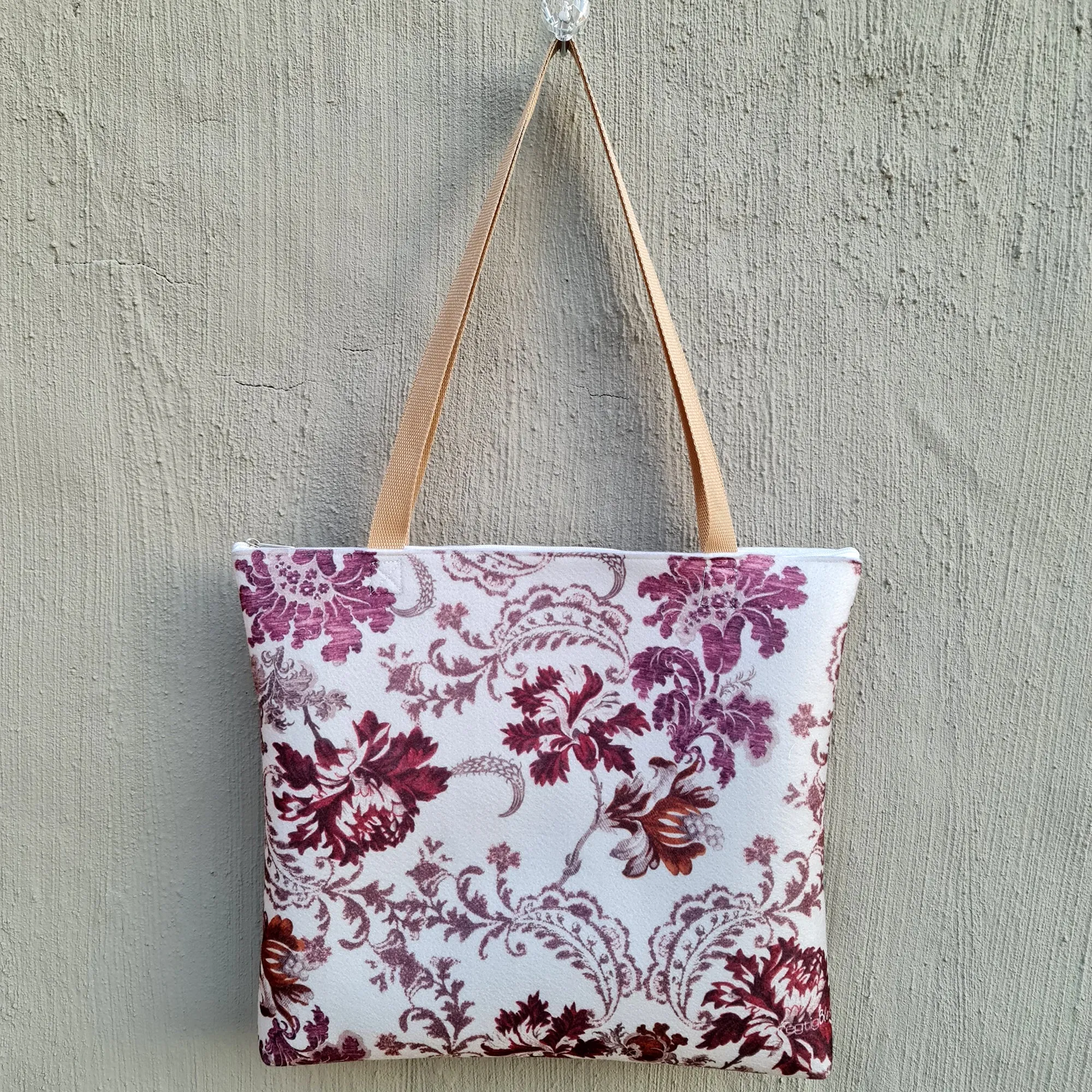 Vintage Florals1 - Recycled Felt Tote Bag