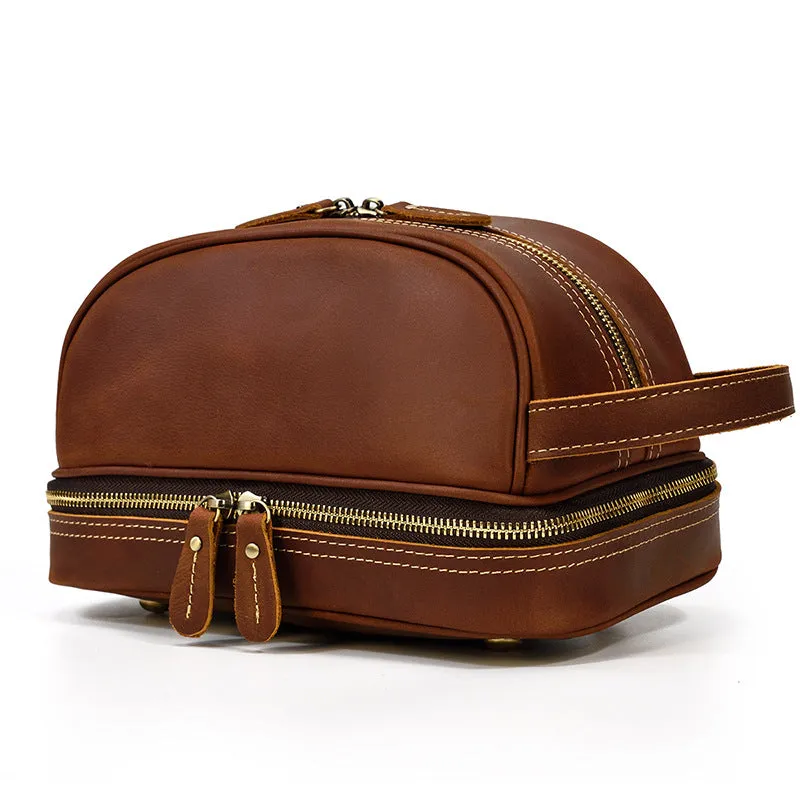 Vintage Leather Toiletry Bag for Men&Women 9566