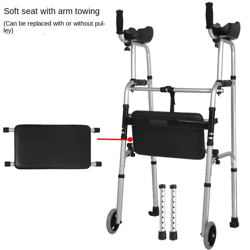 Walking aids for the elderly, lightweight folding lower limb training, household aluminum alloy walkers