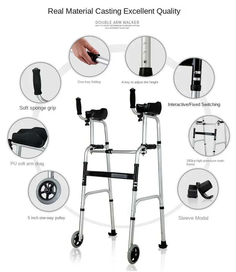 Walking aids for the elderly, lightweight folding lower limb training, household aluminum alloy walkers