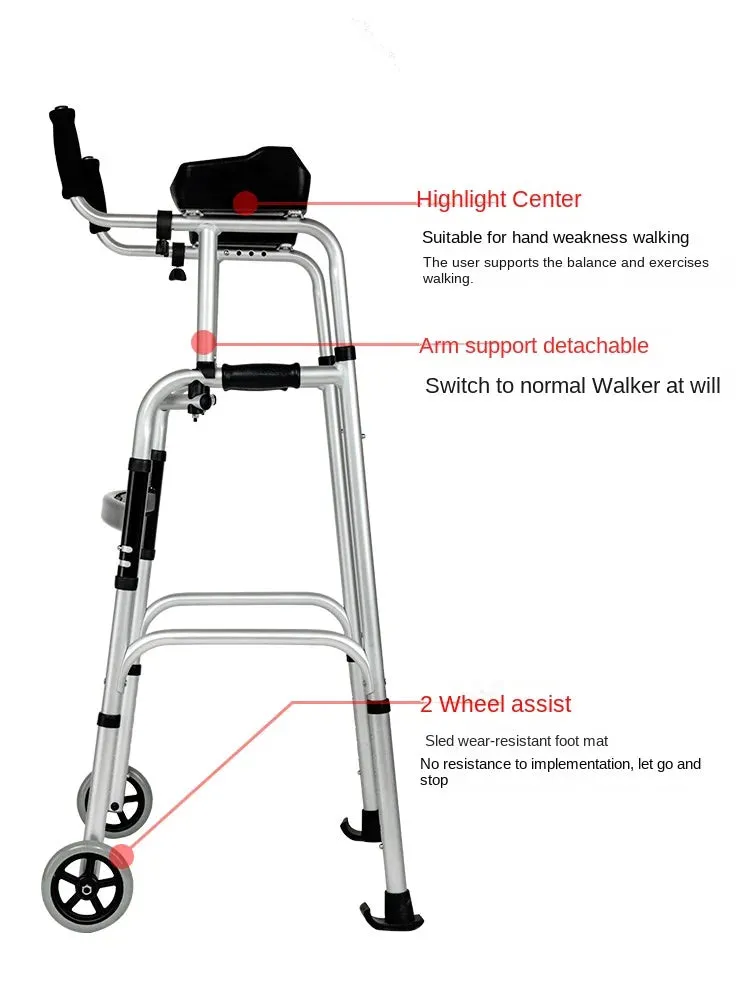 Walking aids for the elderly, lightweight folding lower limb training, household aluminum alloy walkers