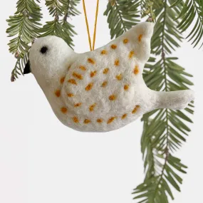 White & Gold Dove Bird Ornament