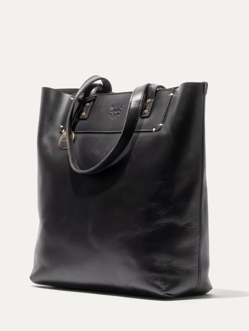 Will Leather Goods Black Leather Tote Bag