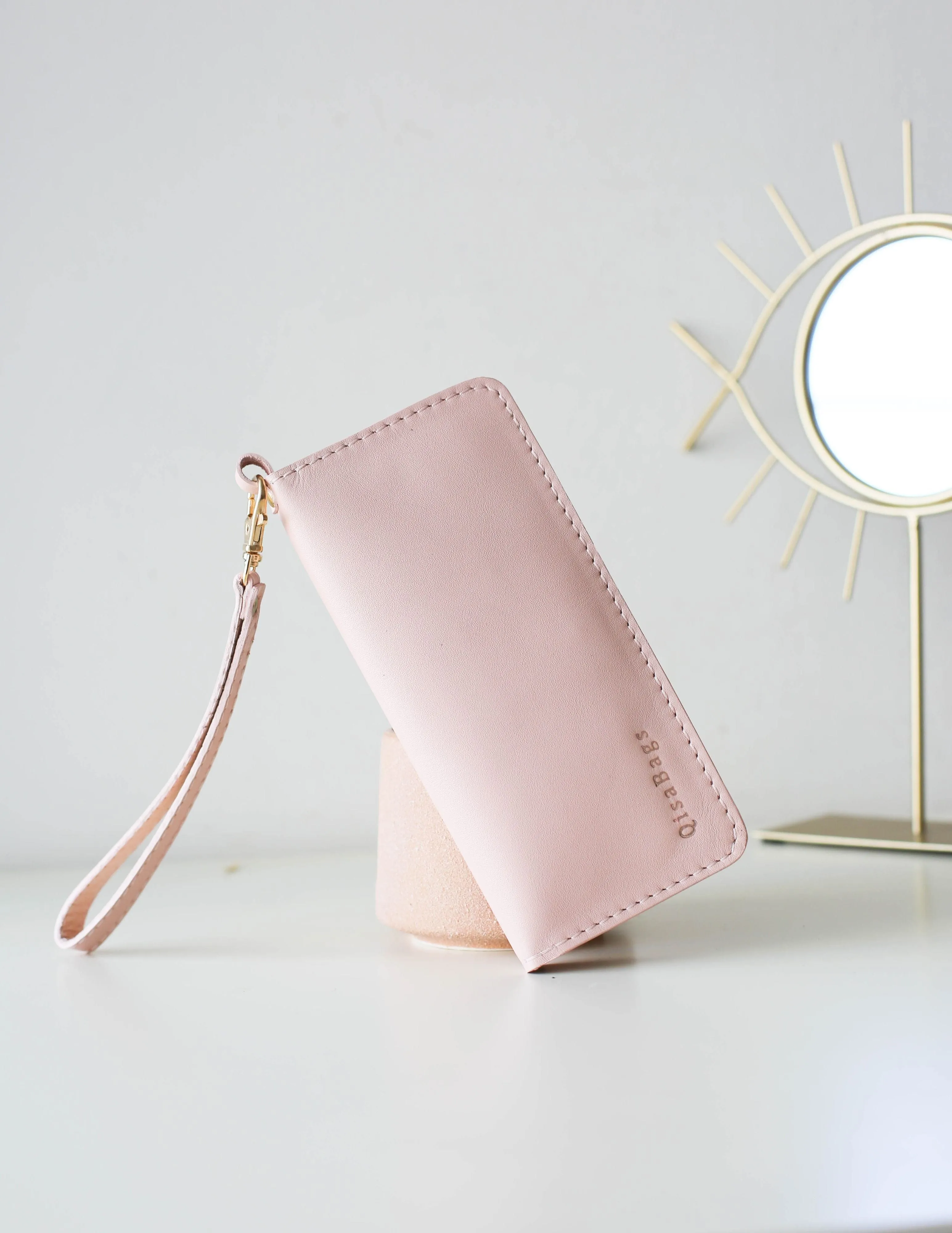 Women's Bifold Pink Leather Wallet - N01