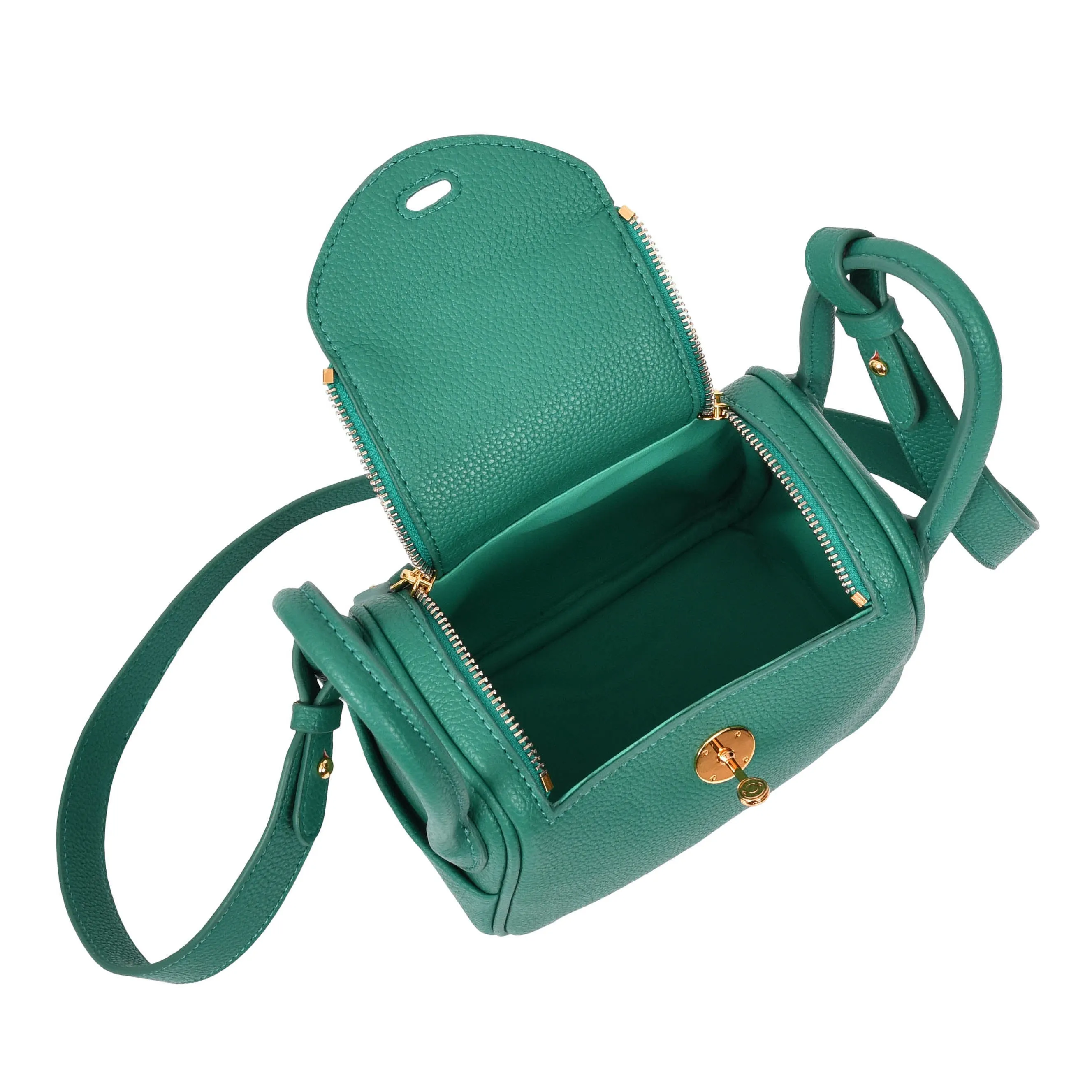 Womens Faux Leather Mini Shoulder Bag Celeste Green