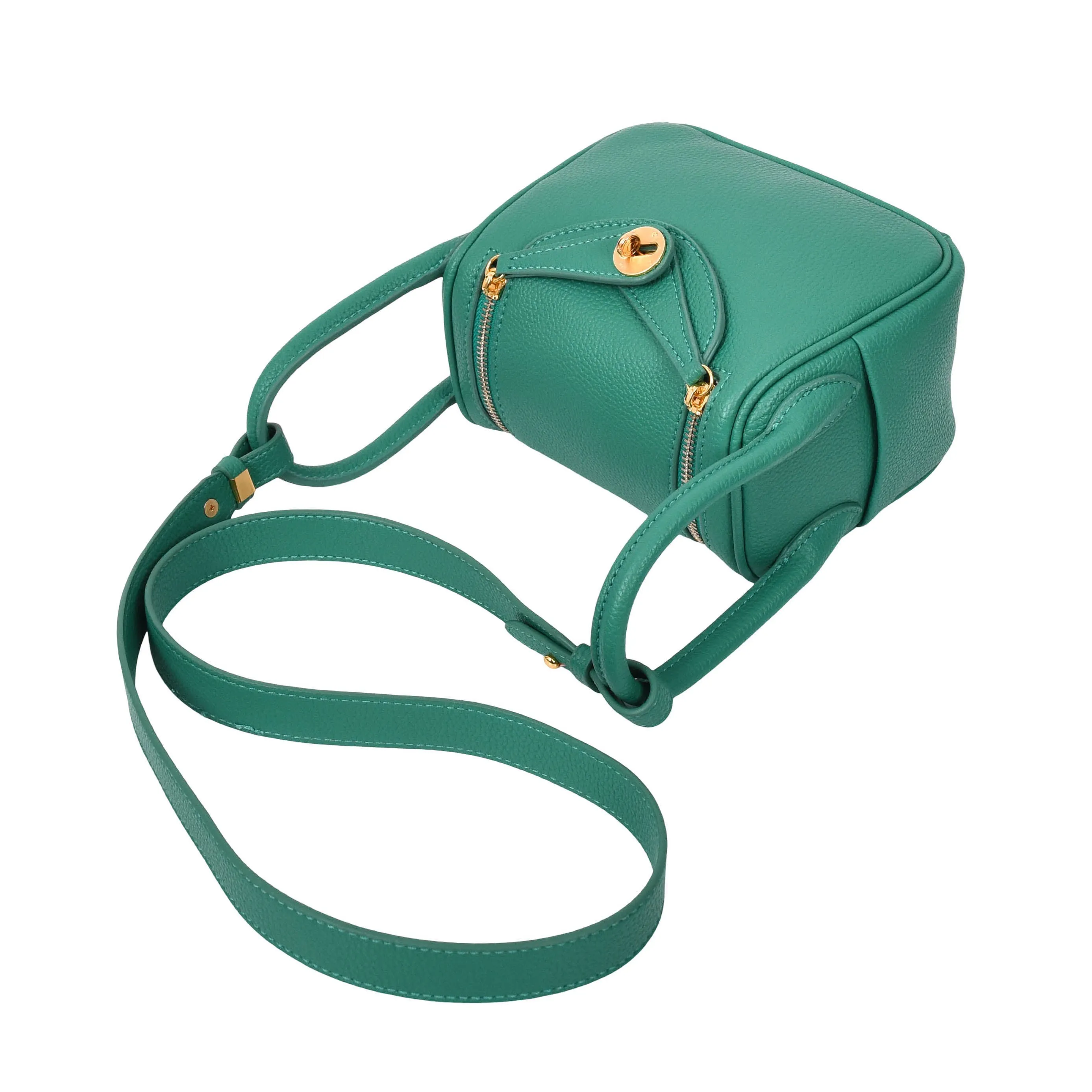 Womens Faux Leather Mini Shoulder Bag Celeste Green