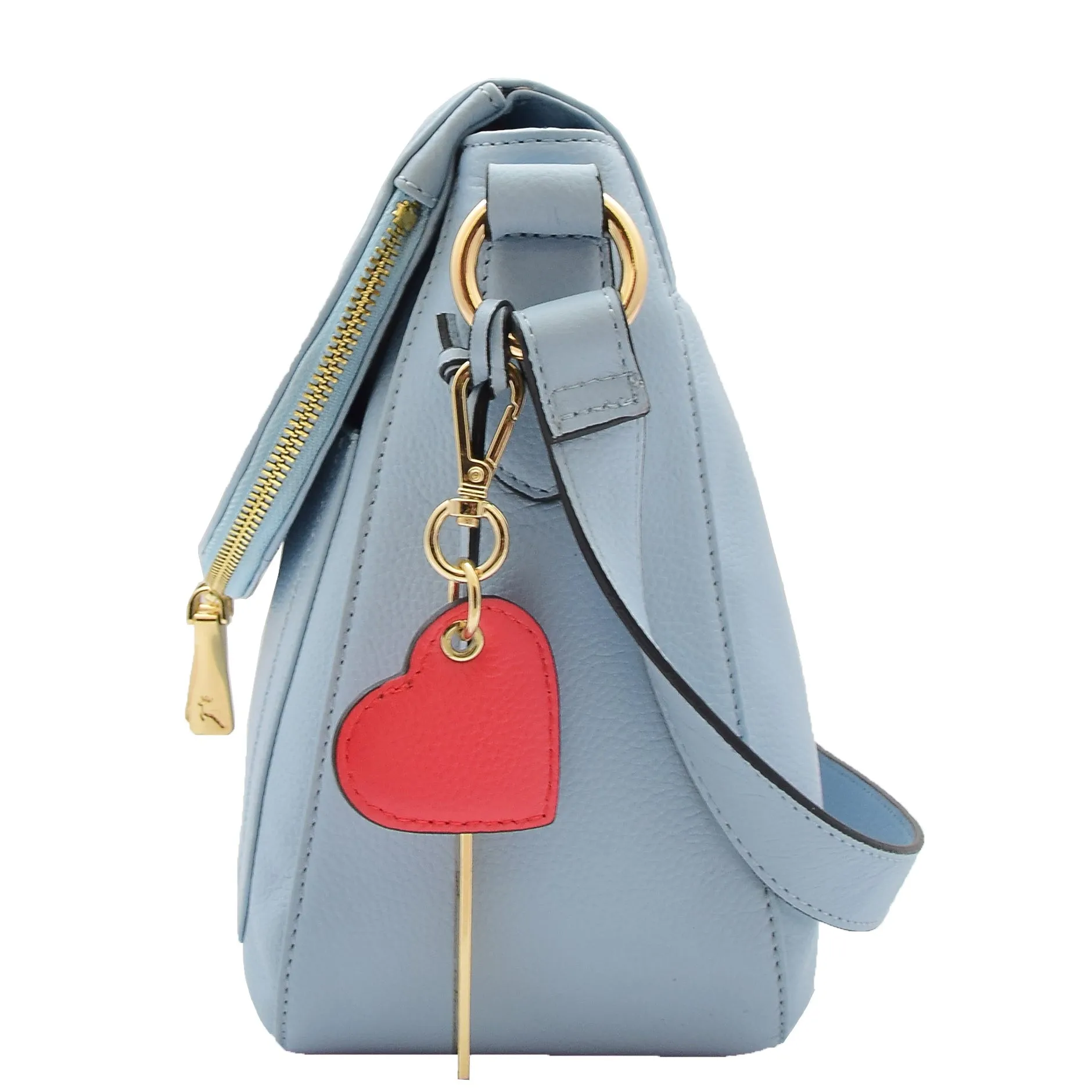 Womens Genuine Leather Crossbody Bag Work Casual Trendy Design Handbag Marielia Sky Blue