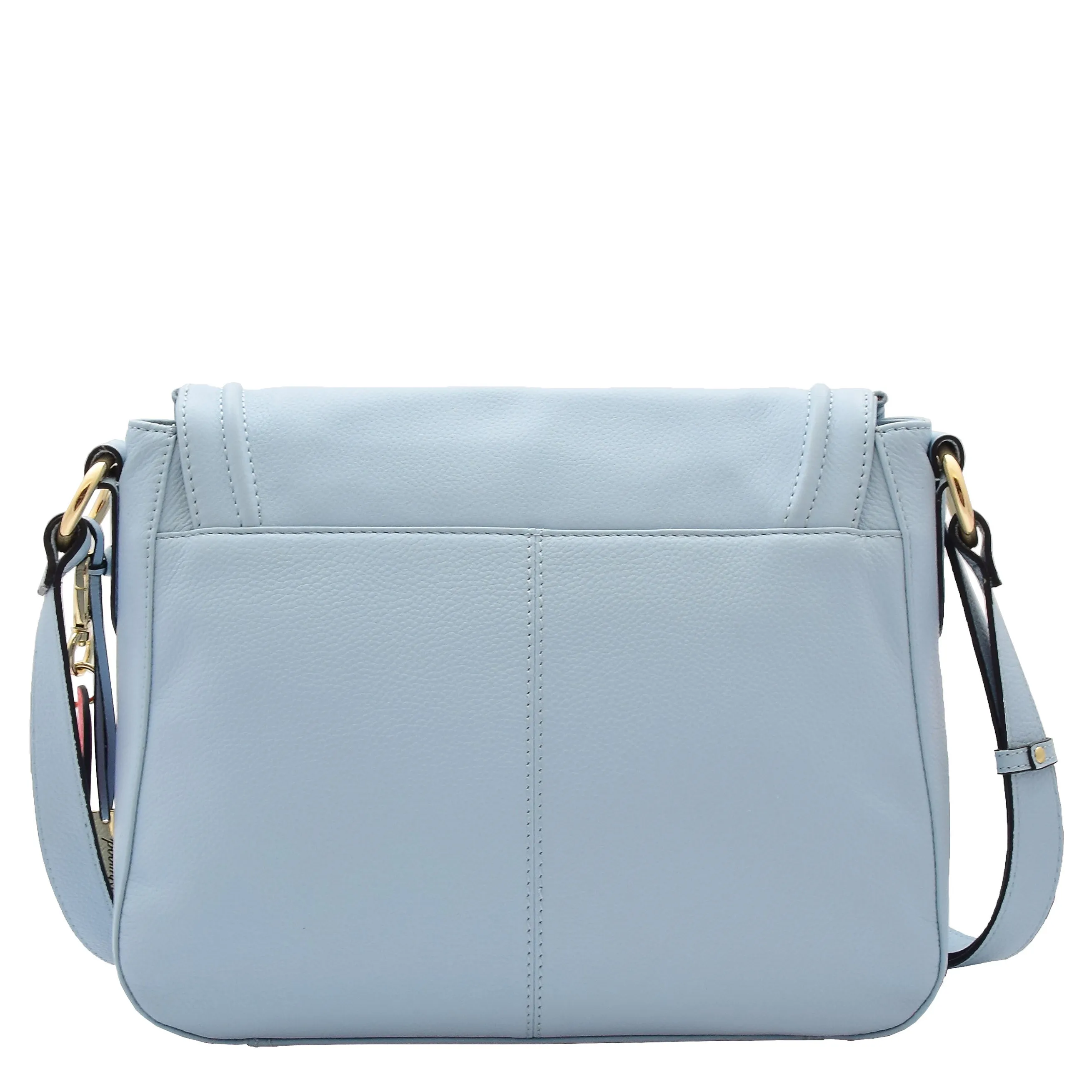 Womens Genuine Leather Crossbody Bag Work Casual Trendy Design Handbag Marielia Sky Blue