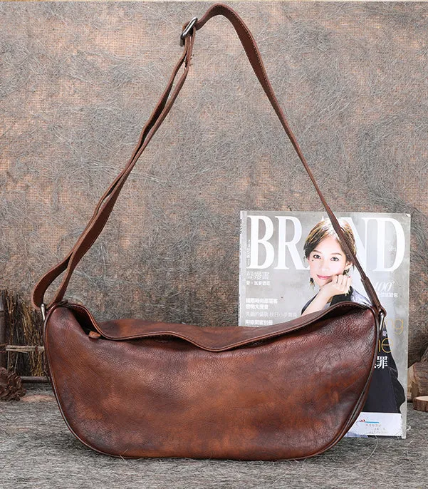 Women's Leather Crossbody Sling Bag Cross Chest Bag