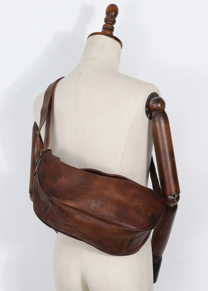 Women's Leather Crossbody Sling Bag Cross Chest Bag