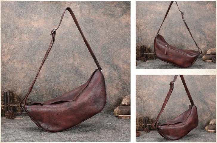 Women's Leather Crossbody Sling Bag Cross Chest Bag