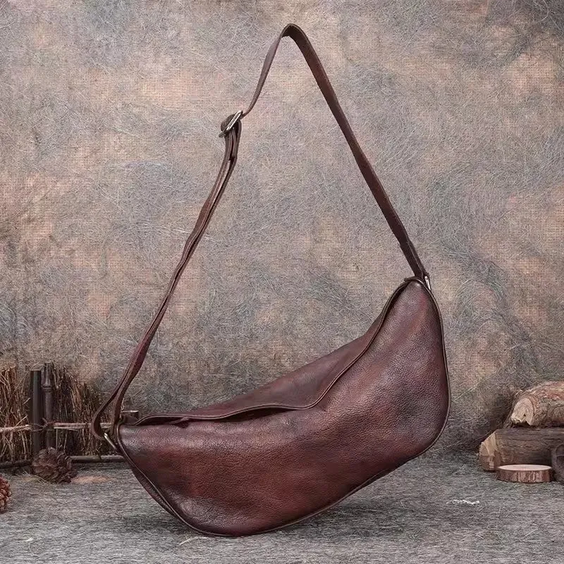 Women's Leather Crossbody Sling Bag Cross Chest Bag