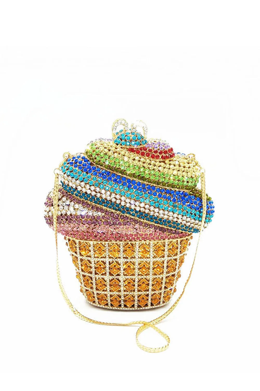 Women’s Rhinestones Cup of Ice Cream Evening Clutch